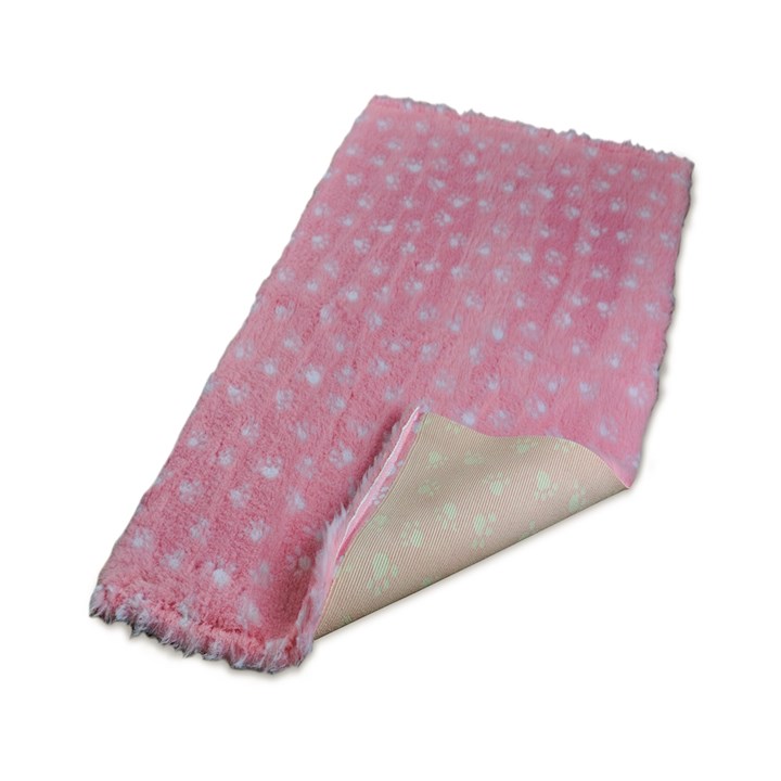 Active Non-Slip Vet Bedding Pink with White Paws
